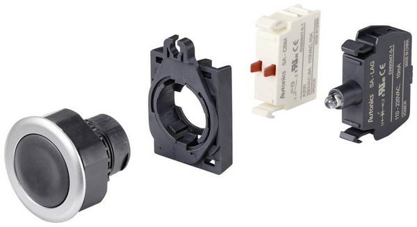 Produktbild: TRU COMPONENTS TC-10343972 S3PF-P1K Drucktaster Knopf Schwarz 1St.