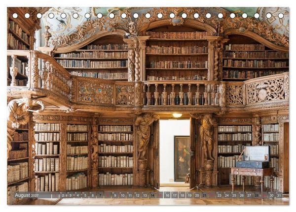 Produktbild: Kloster Waldsassen Stiftsbibliothek (Tischkalender 2027 DIN A5 quer), CALVENDO Monatskalender