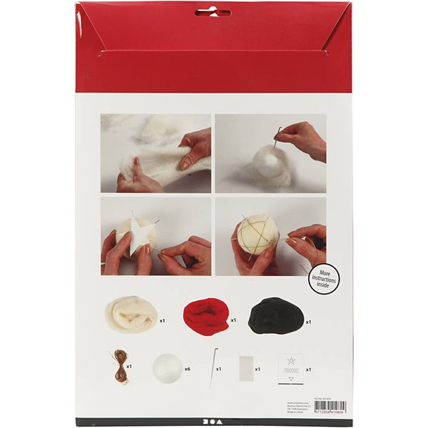 Produktbild: Creativ Company DIY Sets Nadelfilzen Weihnachtsbaumkugeln, D 6 cm, 6er Set, Kreativ Box