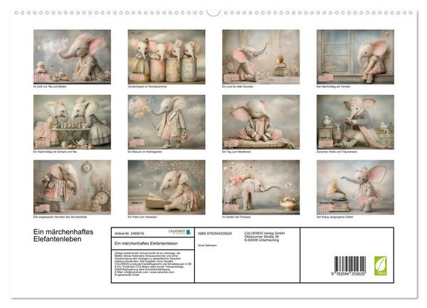 Produktbild: Ein m&auml;rchenhaftes Elefantenleben (hochwertiger Premium Wandkalender 2027 DIN A2 quer), Kunstdruck in Hochglanz