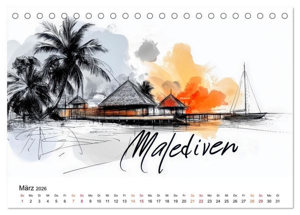 Produktbild: Traumziele der Erde - Kalender f&uuml;r Entdecker (Tischkalender 2026 DIN A5 quer), CALVENDO Monatskalender