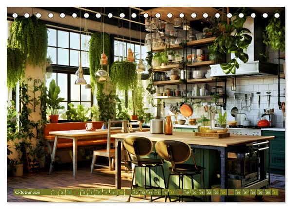 Produktbild: Urban Jungle - wohnen mit Pflanzen (Tischkalender 2026 DIN A5 quer), CALVENDO Monatskalender