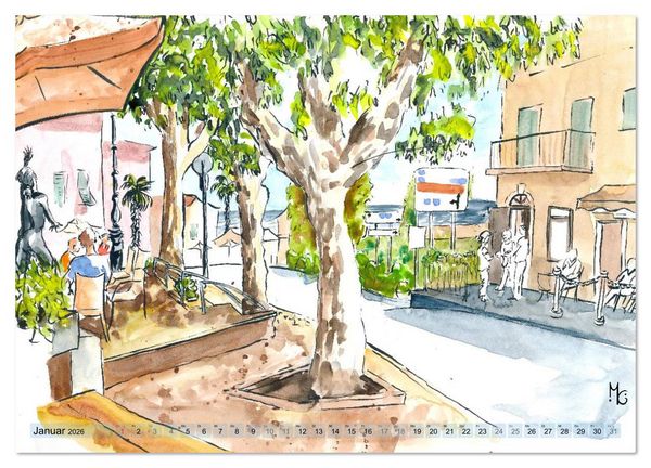 Produktbild: Isola d'Elba - Acquerelli (Wandkalender 2026 DIN A2 quer), CALVENDO Monatskalender