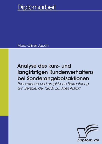 Produktbild: Analyse des kurz- und langfristigen Kundenverhaltens bei Sonderangebotsaktionen