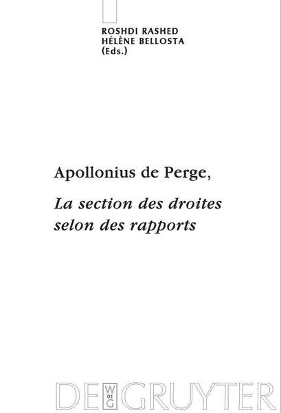 Produktbild: Apollonius de Perge, La section des droites selon des rapports