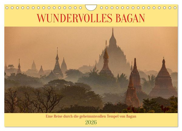 Produktbild: WUNDERVOLLES BAGAN (Wandkalender 2026 DIN A4 quer), CALVENDO Monatskalender