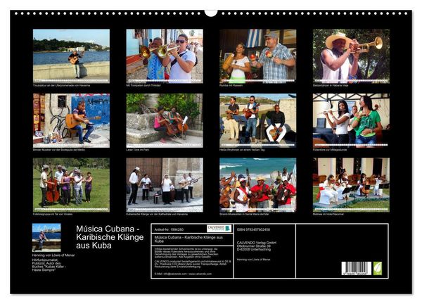 Produktbild: M&uacute;sica Cubana - Karibische Kl&auml;nge aus Kuba (Wandkalender 2026 DIN A2 quer), CALVENDO Monatskalender