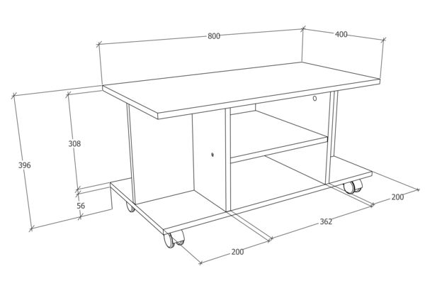 Produktbild: Holz TV Lowboard Fernsehregal Rollen Findalo