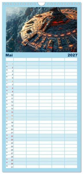 Produktbild: Familienplaner 2027 - Raumschiffe - Im Universum durch Raum und Zeit mit 5 Spalten (Wandkalender, 21 x 45 cm) CALVENDO
