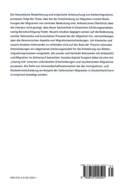 Produktbild: Soziales Kapital und Kettenmigration