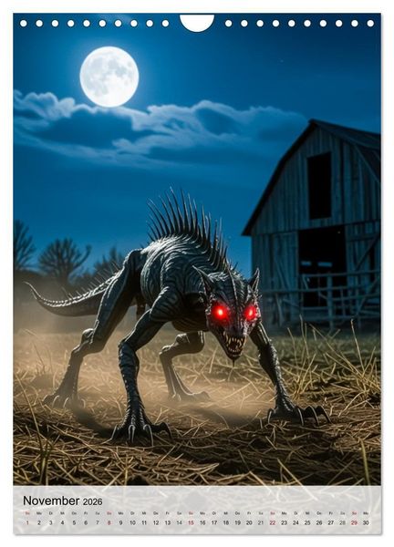 Produktbild: Mythische Bestien &ndash; Dunkle Legenden (Wandkalender 2026 DIN A4 hoch), CALVENDO Monatskalender