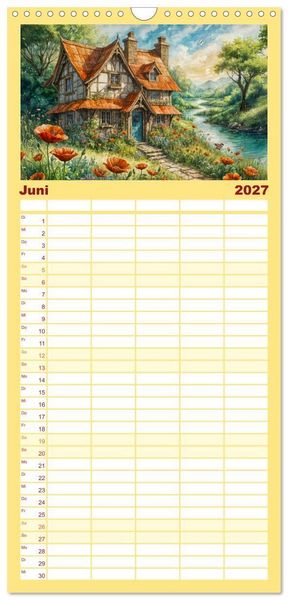 Produktbild: Familienplaner 2027 - Zauberhafte Feenh&auml;user - Wunderwelt der magischen Orte voller Fantasie mit 5 Spalten (Wandkalender, 21 x 45 cm) CALVENDO
