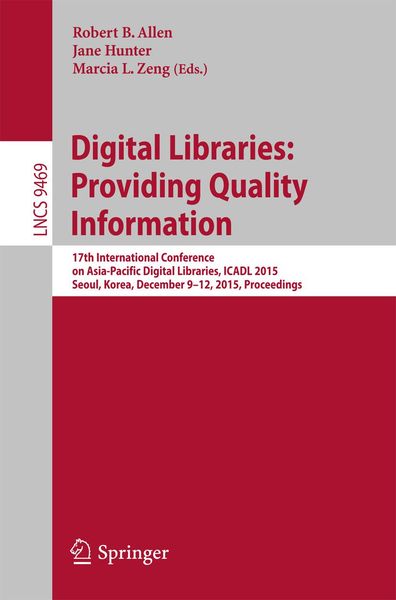 Produktbild: Digital Libraries: Providing Quality Information