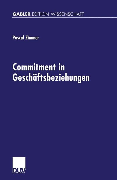 Produktbild: Commitment in Gesch&auml;ftsbeziehungen