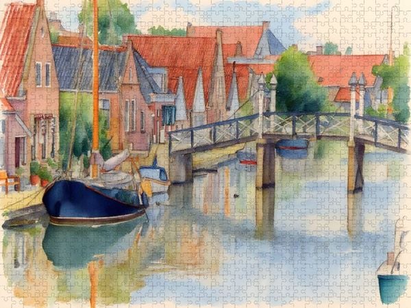 Produktbild: CALVENDO Puzzle Idylle in Hindeloopen | 1000 Teile Lege-Gr&ouml;&szlig;e 64x48cm Foto-Puzzle f&uuml;r gl&uuml;ckliche Stunden