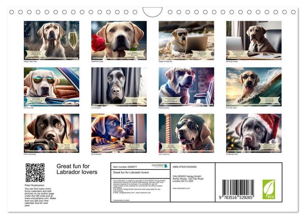 Produktbild: Great fun for Labrador lovers (Wall Calendar 2026 DIN A4 landscape), CALVENDO 12 Month Wall Calendar