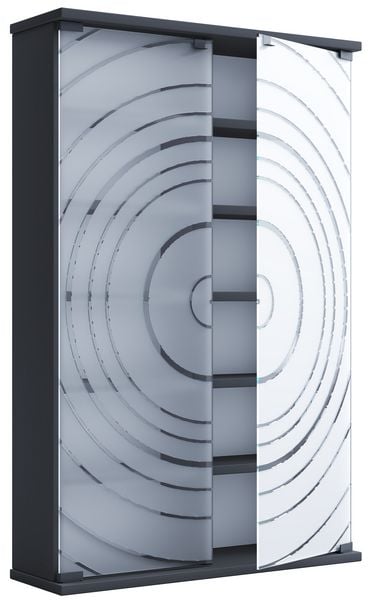 Produktbild: Holz CD DVD Stand Regal Schrank Glast&uuml;r Tilano L