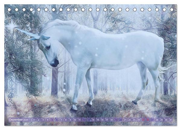Produktbild: Einhorn Love - Fantasiewelt (Tischkalender 2026 DIN A5 quer), CALVENDO Monatskalender