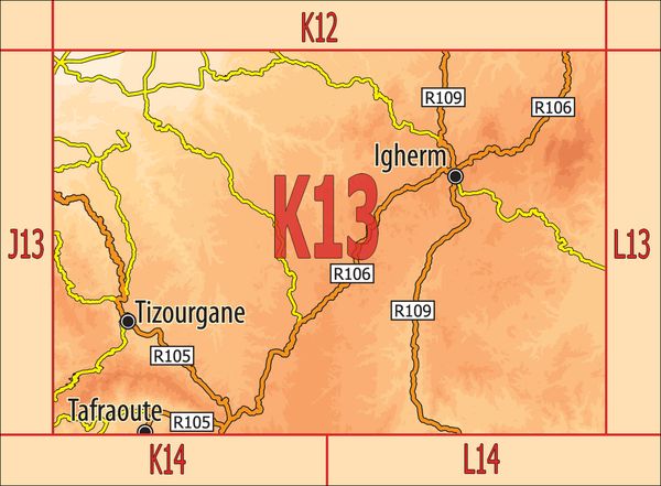 Produktbild: K13: Tafraoute nord - Tizourgane - Igherm 1:120.000