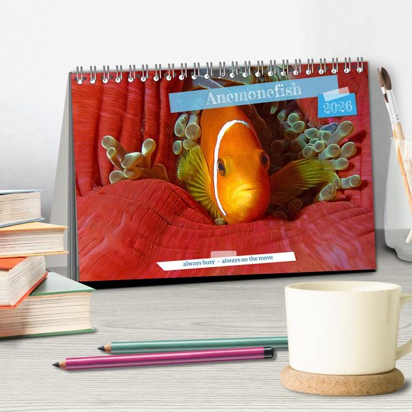 Produktbild: Anemonefish - always busy - always on the move (Desk Calendar 2026 DIN A5 landscape), CALVENDO 12 Month DeskCalendar