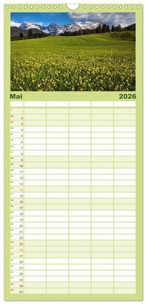 Produktbild: Familienplaner 2026 - Mittenwald - Perle des Werdenfelser Landes mit 5 Spalten (Wandkalender, 21 x 45 cm) CALVENDO