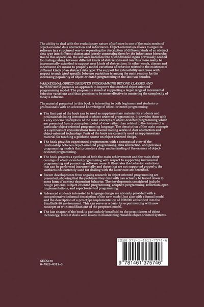 Produktbild: Variational Object-Oriented Programming Beyond Classes and Inheritance