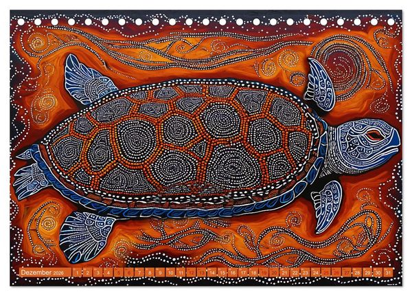 Produktbild: Traumzeit - KI-generierte Aborigine-Kunst aus dem Herzen Australiens (Tischkalender 2026 DIN A5 quer), CALVENDO Monatskalender