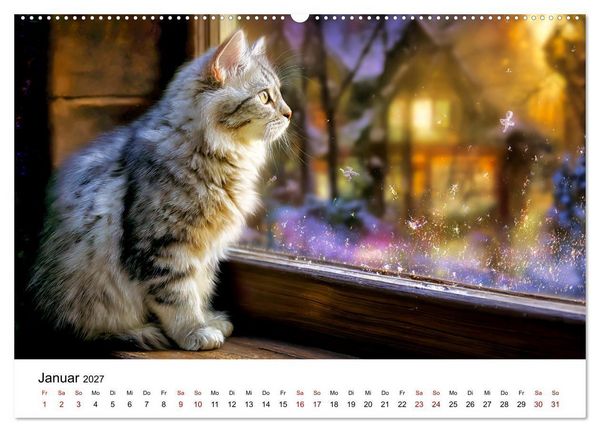 Produktbild: Schnurren & Streifen - Zw&ouml;lf Monate mit Tigerkatzen (Wandkalender 2027 DIN A2 quer), CALVENDO Monatskalender