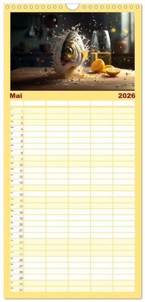 Produktbild: Familienplaner 2026 - Italienische Gerichte mit 5 Spalten (Wandkalender, 21 x 45 cm) CALVENDO