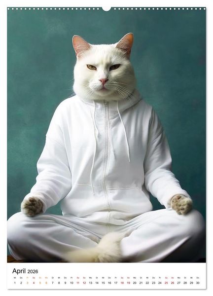 Produktbild: Miau Yoga (hochwertiger Premium Wandkalender 2026 DIN A2 hoch), Kunstdruck in Hochglanz