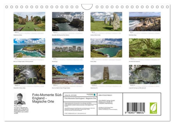 Produktbild: Foto-Momente S&uuml;d-England - Magische Orte (Wandkalender 2026 DIN A4 quer), CALVENDO Monatskalender