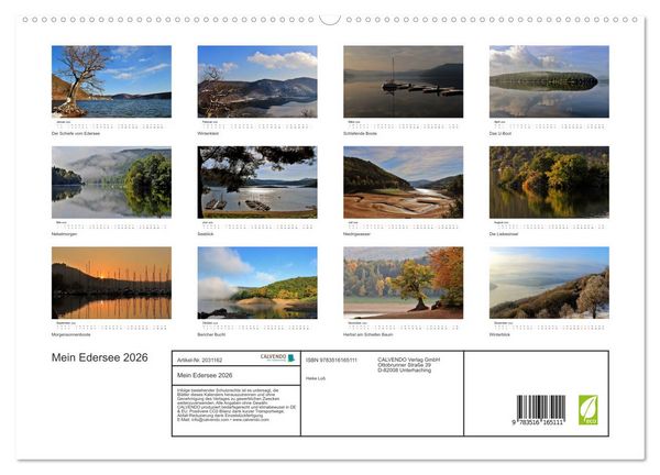 Produktbild: Mein Edersee 2026 (hochwertiger Premium Wandkalender 2026 DIN A2 quer), Kunstdruck in Hochglanz