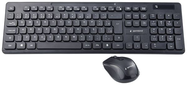 Produktbild: Gembird Funk Tastatur, Maus-Set Deutsch, QWERTZ Schwarz