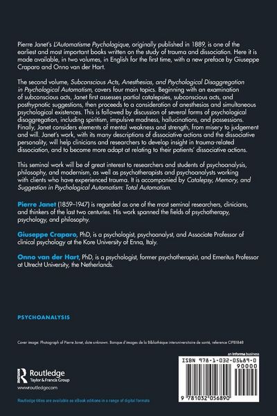 Produktbild: Subconscious Acts, Anesthesias and Psychological Disaggregation in Psychological Automatism