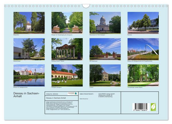 Produktbild: Dessau in Sachsen-Anhalt (Wandkalender 2026 DIN A3 quer), CALVENDO Monatskalender