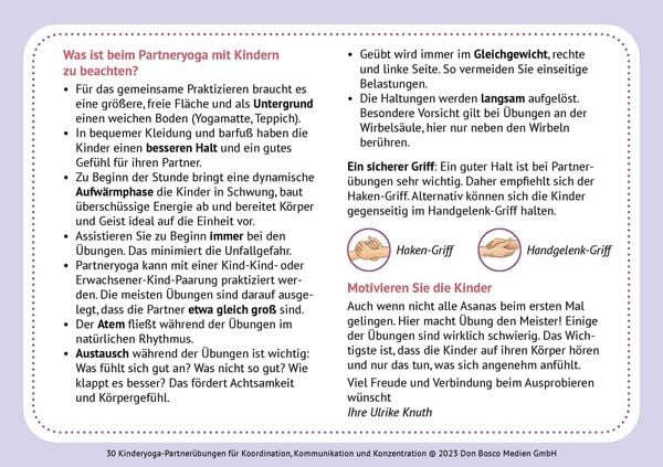 Produktbild: 30 Kinderyoga-Partner&uuml;bungen f&uuml;r Koordination, Kommunikation und Konzentration