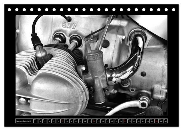 Produktbild: BMW R69S in schwarzweiss (Tischkalender 2027 DIN A5 quer), CALVENDO Monatskalender