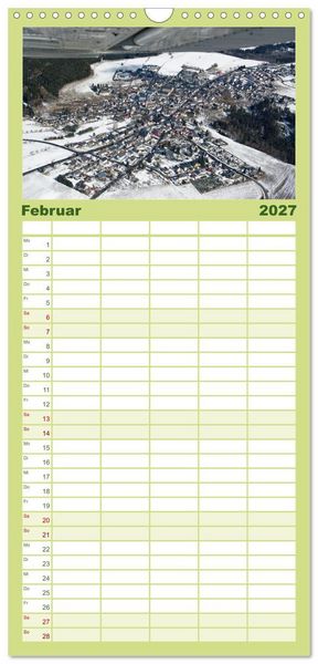 Produktbild: Familienplaner 2027 - Oberfranken aus der Vogelperspektive mit 5 Spalten (Wandkalender, 21 x 45 cm) CALVENDO