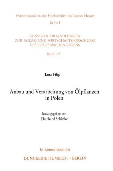 Produktbild: Anbau und Verarbeitung von &Ouml;lpflanzen in Polen.