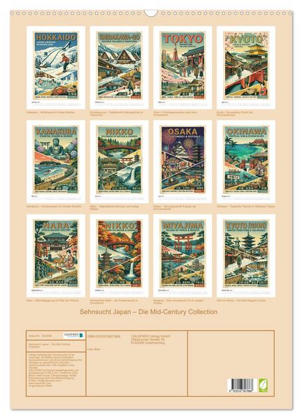 Produktbild: Sehnsucht Japan &ndash; Die Mid-Century Collection (Wandkalender 2027 DIN A2 hoch), CALVENDO Monatskalender