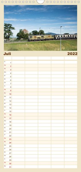 Produktbild: Schweizer Eisenbahn - Familienplaner hoch (Wandkalender 2022 , 21 cm x 45 cm, hoch)