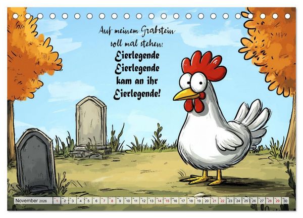 Produktbild: Verr&uuml;cktes H&uuml;hnervolk (Tischkalender 2026 DIN A5 quer), CALVENDO Monatskalender
