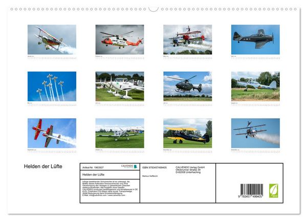 Produktbild: Helden der L&uuml;fte (hochwertiger Premium Wandkalender 2026 DIN A2 quer), Kunstdruck in Hochglanz