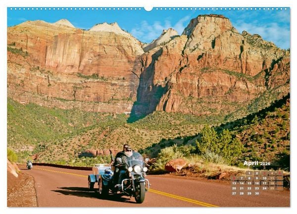 Produktbild: Fernweh und Traumziele: Auf Motorrad-Tour in den USA (Wandkalender 2026 DIN A2 quer), CALVENDO Monatskalender