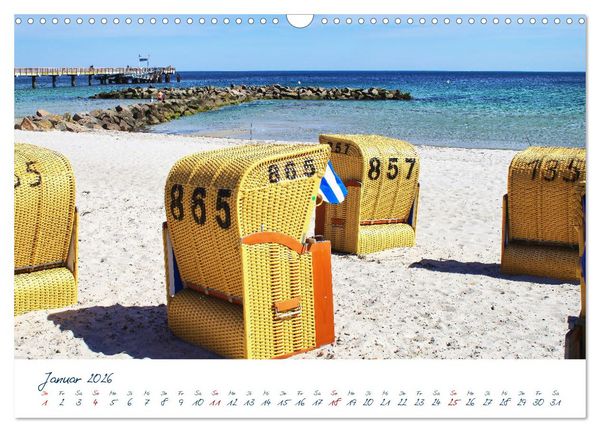 Produktbild: Seebr&uuml;cken an der Ostsee - Aufs Meer laufen und die frische Ostseebrise genie&szlig;en (Wandkalender 2026 DIN A3 quer), CALVENDO Monatskalender