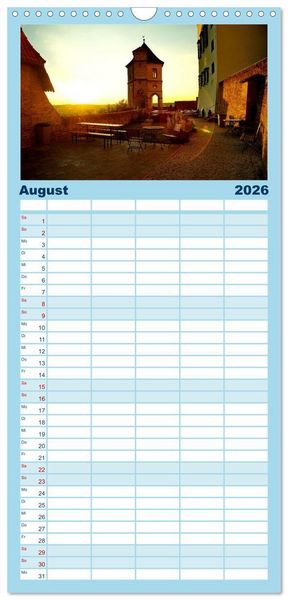 Produktbild: Familienplaner 2026 - Landshut bei Tag und Nacht mit 5 Spalten (Wandkalender, 21 x 45 cm) CALVENDO
