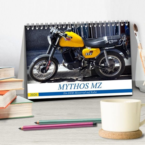 Produktbild: Mythos MZ - Ein DDR-Motorrad auf Kuba (Tischkalender 2026 DIN A5 quer), CALVENDO Monatskalender