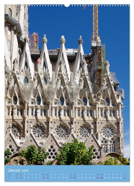 Produktbild: Sagrada Fam&iacute;lia - Gaud&iacute;s unvollendetes Meisterwerk (hochwertiger Premium Wandkalender 2026 DIN A2 hoch), Kunstdruck in Hochglanz