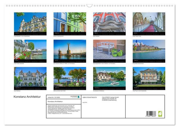 Produktbild: Konstanz Architektur (Wandkalender 2026 DIN A2 quer), CALVENDO Monatskalender
