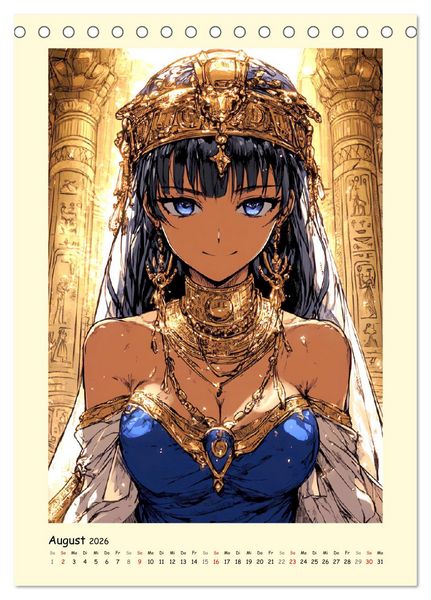 Produktbild: Im alten &Auml;gypten. Manga-M&auml;dchen im Pharaonenland (Tischkalender 2026 DIN A5 hoch), CALVENDO Monatskalender